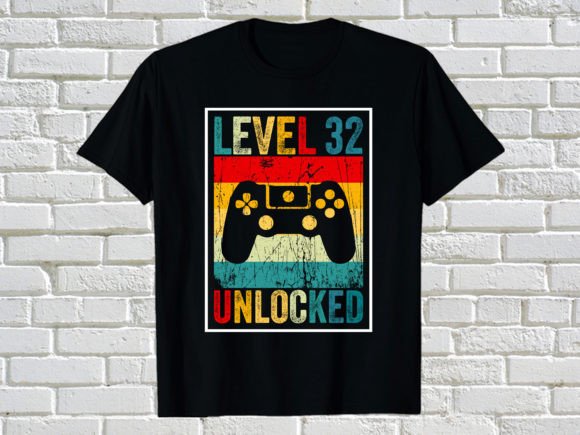 Level 32 Unlocked: The Vintage Gaming T-Shirt Design for Creative Projects