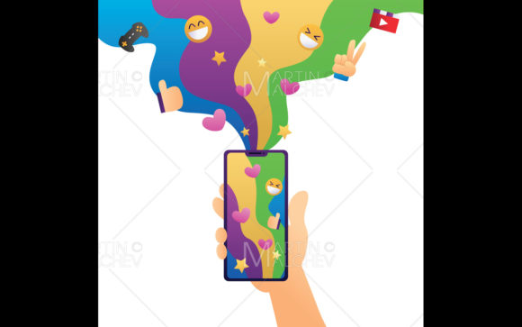 Smartphone Entertainment Illustration: Crafting the Visual Heart of Digital Play