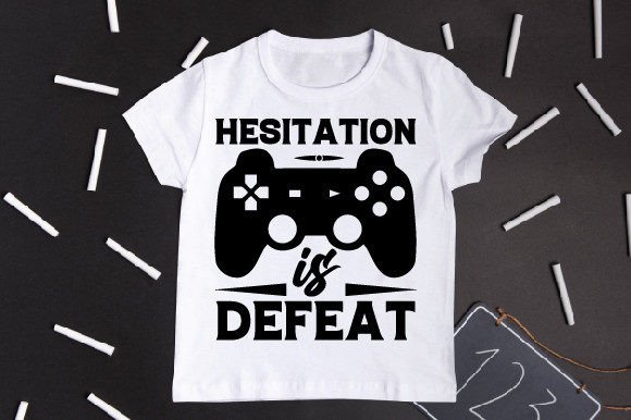 The Hesitation is Defeat Typography T-shirt: From Gaming Quote to Strategic Symbol