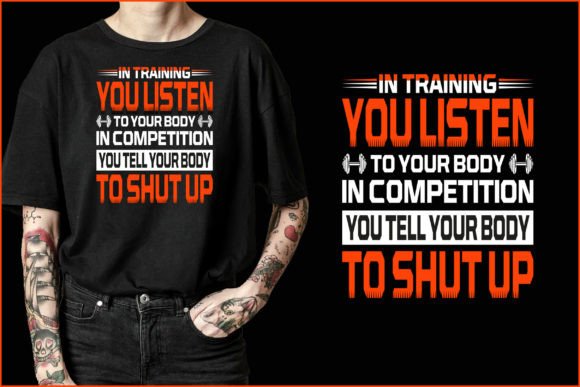The Power of Workout Typography Tee Design