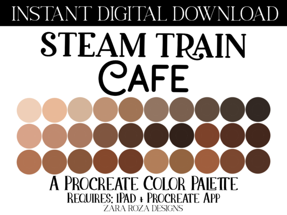 Your Digital Escape to the Steam Train Cafe Procreate Color Palette